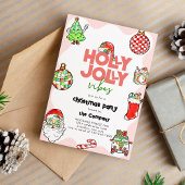 Festivals Retro Holly Jolly Vibes Weihnachts-Party Einladung
