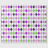 Festivals Retro Lila Diamantmuster Geschenkpapier (Flach)