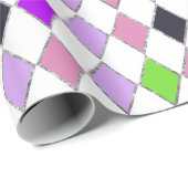 Festivals Retro Lila Diamantmuster Geschenkpapier (Rolleneckpunkt)