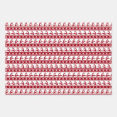 Festivals Retro Red White Weihnachtsmuster Geschenkpapier Set (Vorderseite 2)