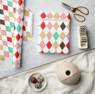 Festivals Retro Weihnachten Diamant Muster Geschenkpapier