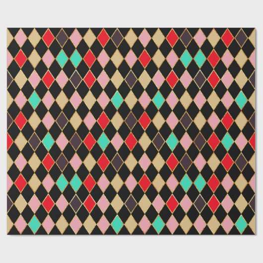 Festivals Retro Weihnachten Diamant Muster Geschenkpapier (Flach)