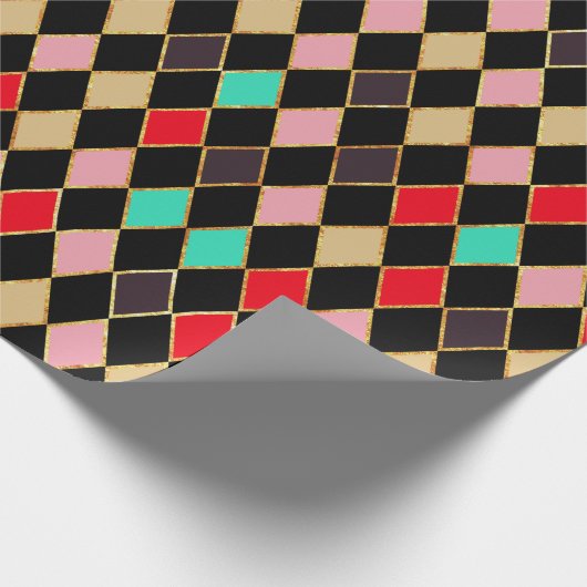 Festivals Retro Weihnachten Diamant Muster Geschenkpapier (Ecke)