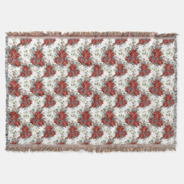 Festivals Rich Red Poinsettia Blume Throw Blanket Decke