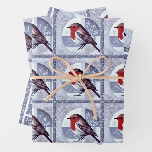 Festivals Robin Christmas Design Multiack Geschenkpapier Set (Beispiel)