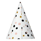 Festivals Rosa und Gold Confetti Dots Moderne Partyhütchen (Rückseite)