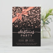 Festivals Rose Gold Winter Shiny Star Company Xmas Einladung (Stehend Vorderseite)