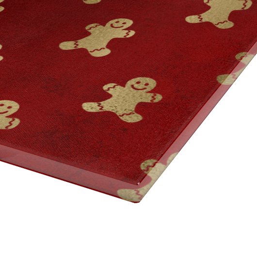 Festivals Rot und Gold Foil Winter Lebkuchen Mann Schneidebrett (Ecke)
