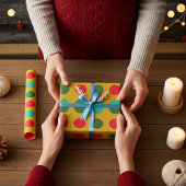 Festivals Rot und Grüne Punkte auf Gold Wrapping P Geschenkpapier