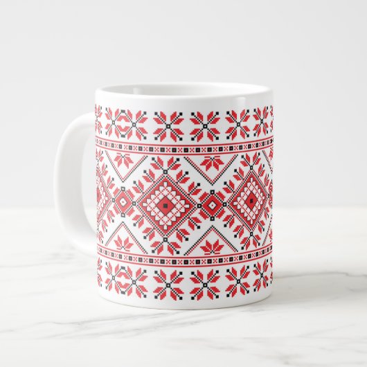 Festivals Rote Messe Isle Snowflake Jumbo-Tasse (Vorderseite Links)