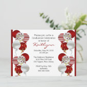 Festivals Roter Ballon Abschluss Einladung (Stehend Vorderseite)