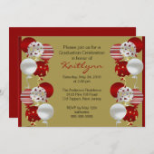 Festivals Roter Ballon Abschluss Einladung (Vorne/Hinten)