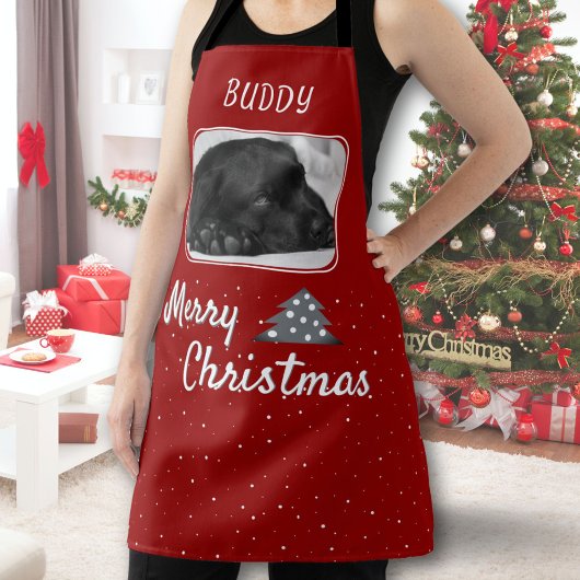 Festivals Roter Hund Weihnachtsbaum Foto Schürze