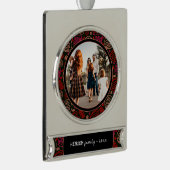 Festivals Rotes Weihnachtsfest in einer Reihe Weih Banner-Ornament Silber (Rechts)