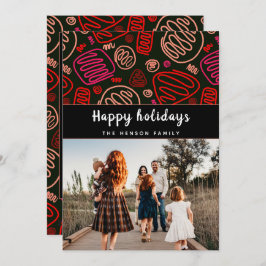 Festivals Rotes Weihnachtsfest in einer Reihe Weih Feiertagskarte