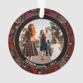 Festivals Rotes Weihnachtsfest in einer Reihe Weih Ornament (Rückseite)