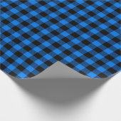 Festivals Rustikal Blue Black Buffalo Kariert Geschenkpapier (Ecke)