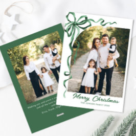 Festivals Sage Green Christmas Bow Ribbon 2 Foto Feiertagskarte