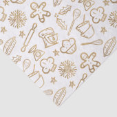 Festivals Schimmering Gold Weihnachtsgebäck Muster Seidenpapier (Detail)