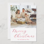 Festivals Script Red Simple Frohe Weihnachten Foto (Vorderseite)