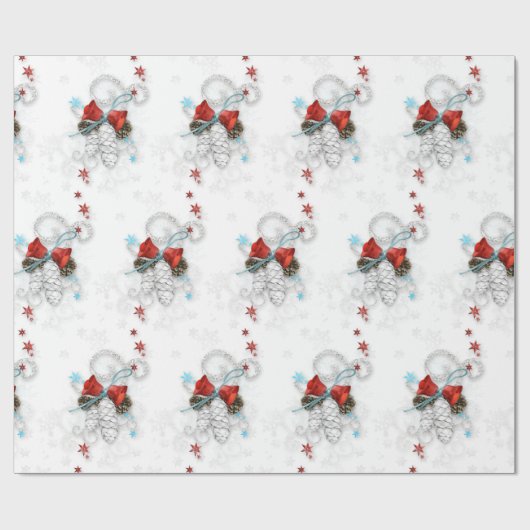 Festivals Silber Cones Geschenkpapier (Flach)