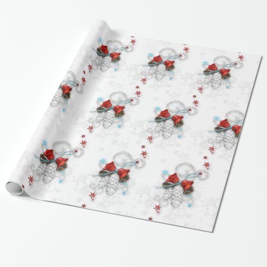 Festivals Silber Cones Geschenkpapier (Ungerollt)