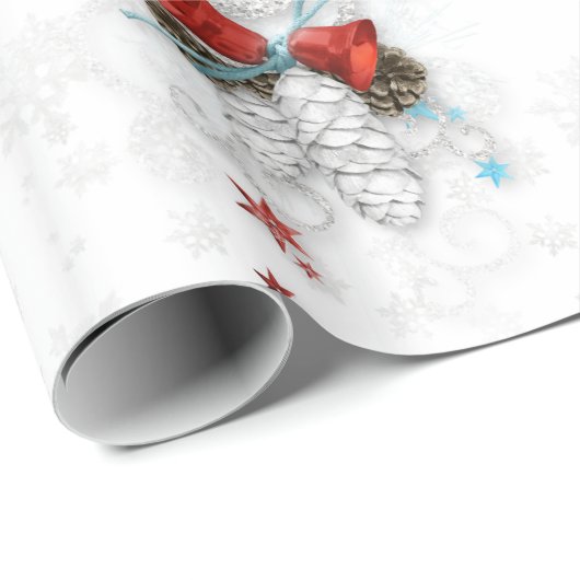 Festivals Silber Cones Geschenkpapier (Rolleneckpunkt)