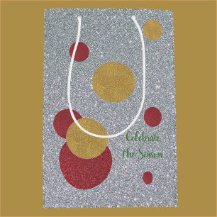 Festivals Silver Gold und Red Holiday Medium Gesch Mittlere Geschenktüte