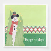 Festivals Snowman Designer Serviette (Vorderseite)