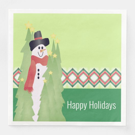Festivals Snowman Designer Serviette (Vorderseite)