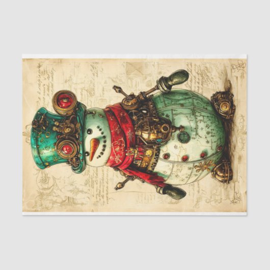 Festivals Snowman Steampunk Vibe BL1 Decoupage Seidenpapier (Vorderseite)