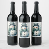 🎄 Festivals Snowman Wine Label 🍷 Weinetikett (Flaschen)