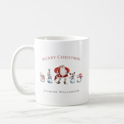 Festivals Snowmen Aquarelltaufen Kaffeetasse (Links)