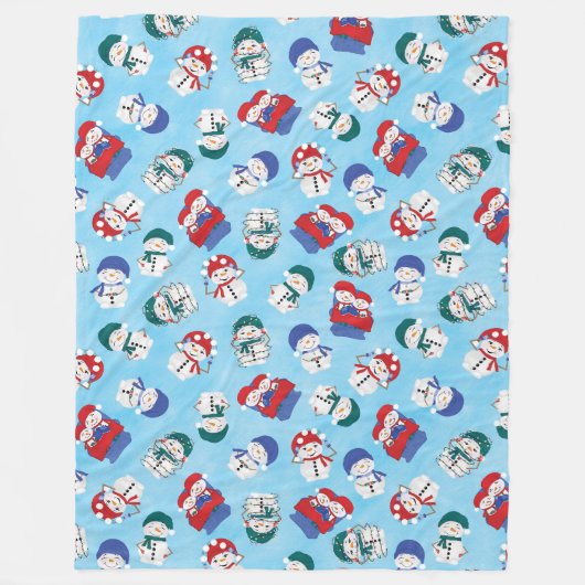 Festivals Snowmen Weihnachtsmuster Fleecedecke (Vorderseite)