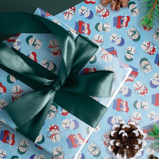Festivals Snowmen Weihnachtsmuster Geschenkpapier Set