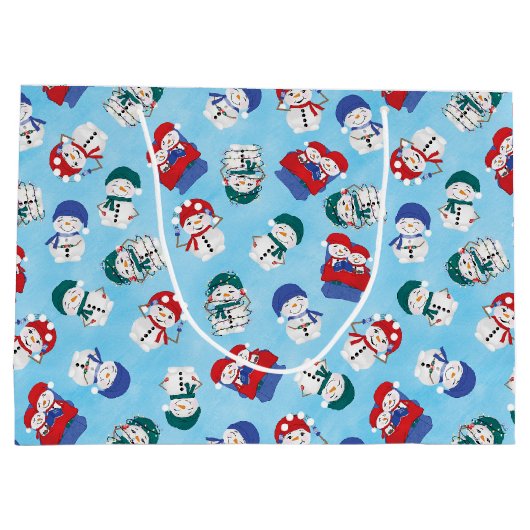 Festivals Snowmen Weihnachtsmuster Große Geschenktüte (Rückseite)
