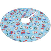 Festivals Snowmen Weihnachtsmuster Polyester Weihnachtsbaumdecke (Schrägansicht)