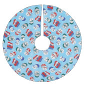 Festivals Snowmen Weihnachtsmuster Polyester Weihnachtsbaumdecke (Vorderseite)