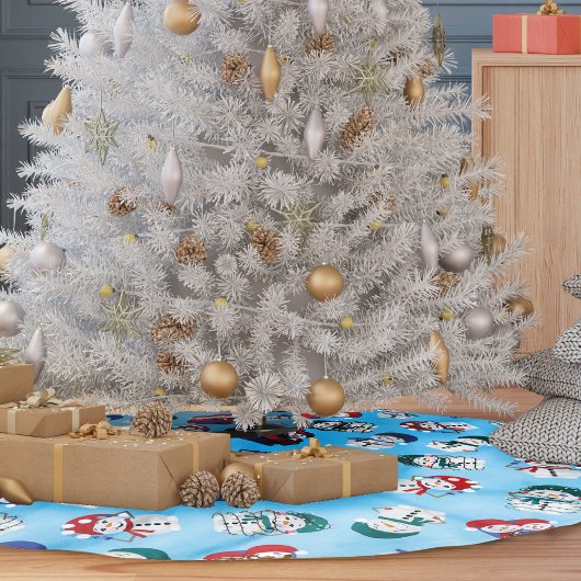 Festivals Snowmen Weihnachtsmuster Polyester Weihnachtsbaumdecke