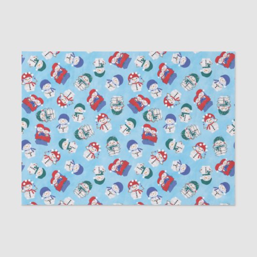 Festivals Snowmen Weihnachtsmuster Seidenpapier (Vorderseite)