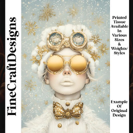 Festivals Snowy Chic Steampunk Girl Q7 Decoupage Seidenpapier