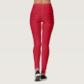 Festivals Spaß Neuheit Rot Pink Polka Dot Weihnach Leggings (Rückseite)