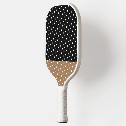 Festivals Spaß Schwarze Mocha Farbe Block Polka Pu Pickleball Schläger (Links)