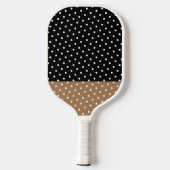 Festivals Spaß Schwarze Mocha Farbe Block Polka Pu Pickleball Schläger (Rückseite)
