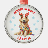 Festivals Spaß Wasserfarbe Golden Retriever Schnee Ornament Aus Metall (Vorne)
