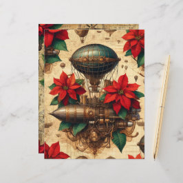 Festivals Steampunk-Luftschiff mit Poinsettia Flor