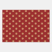 Festivals Trendy Christmas Red & Gold Daisy Geschenkpapier Set (Vorderseite)