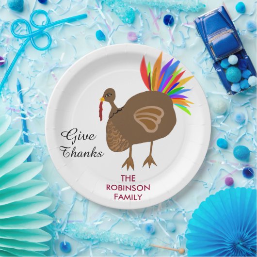 Festivals Türkei farbenfrohe Federn Abendessen Pappteller (Party)