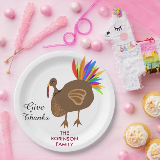 Festivals Türkei farbenfrohe Federn Abendessen Pappteller (Party)