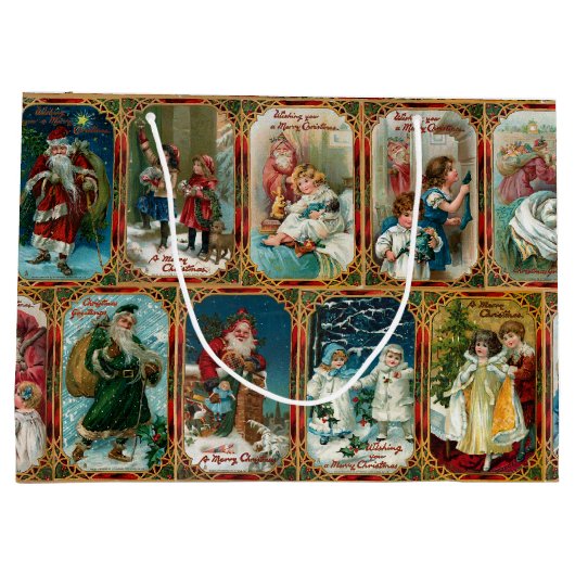 Festivals Verzierte Viktorianische Weihnachtskarte Große Geschenktüte (Rückseite)